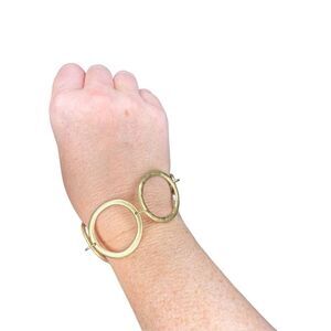 Boutique Gold Hammered Metal Bracelet